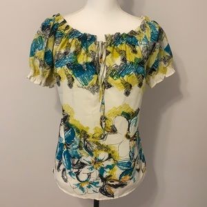 Arden B dress top, blouse, print, short sleeves, small